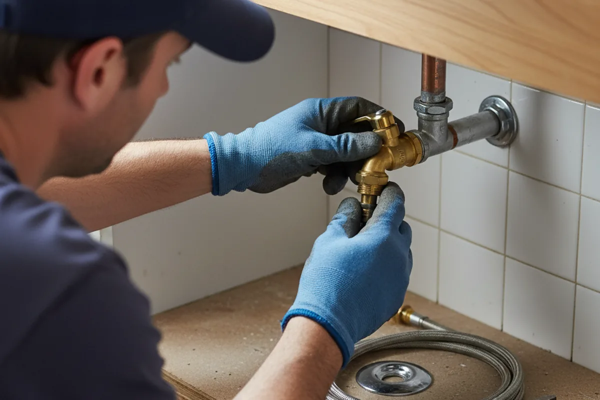 Shutoff valve and fitting work during Emergency Plumbing in Mereta